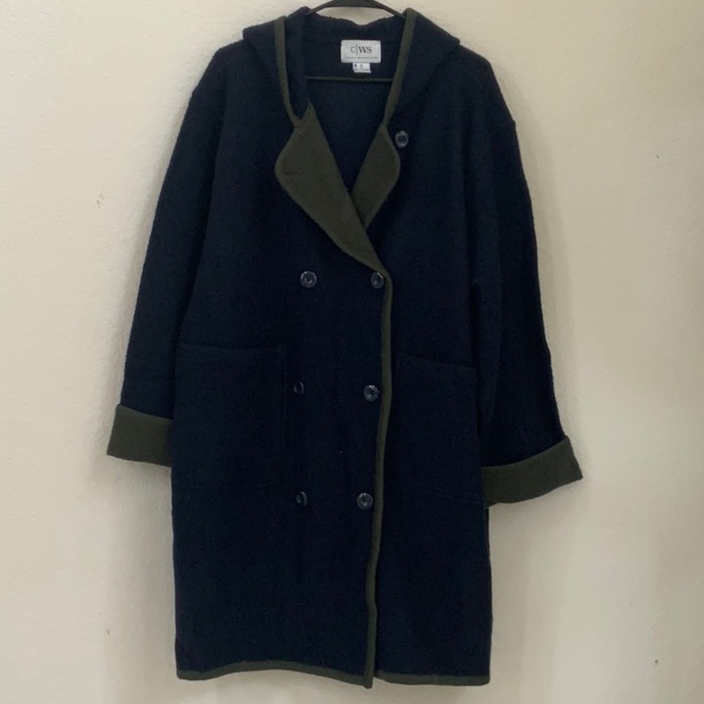 💖🌸CWS Wool Double Breasted Hoodie Coat/Jacket